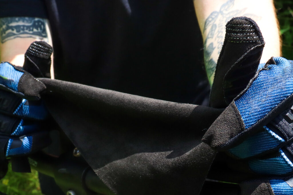 mountain biker in gloves